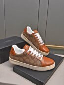 Coach Low-Top Monogram Sneakers in Brown and Beige