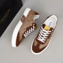 Coach Low-Top Monogram Sneakers in Brown and Beige