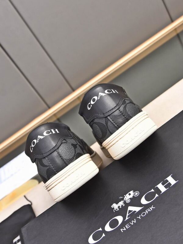 Coach Low-Top Monogram Sneakers in Grey and Beige - Image 5