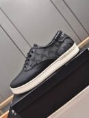 Coach Low-Top Monogram Sneakers in Grey and Beige
