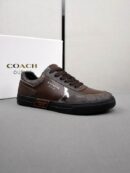 Coach Low-Top Monogram Sneakers in Navy Blue and Grey