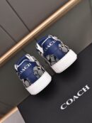 Coach Low-Top Monogram Sneakers in Navy Blue and Grey