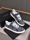 Coach Low-Top Monogram Sneakers in Navy Blue and Grey