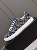 Coach Low-Top Monogram Sneakers in Navy Blue and Grey