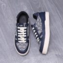 Coach Low-Top Monogram Sneakers in Navy Blue & Grey