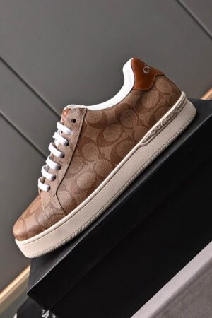 Coach Lowline Luxe Brown Monogram Low-Top Sneakers