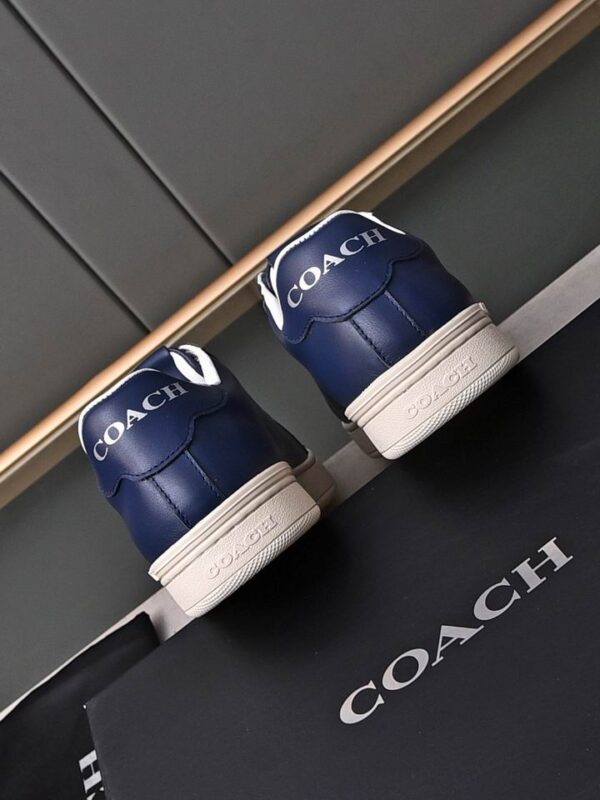 Coach Navy Blue Leather Low-Top Sneakers - Image 5