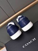 Coach Navy Blue Leather Low-Top Sneakers