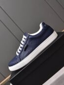 Coach Navy Blue Leather Low-Top Sneakers