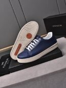 Coach Navy Blue Leather Low-Top Sneakers