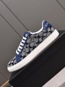 Coach Navy Blue Monogram Low-Top Sneakers