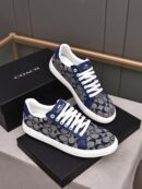 Coach Navy Blue Monogram Low-Top Sneakers