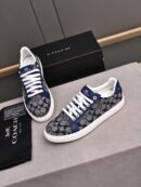 Coach Navy Blue Monogram Low-Top Sneakers
