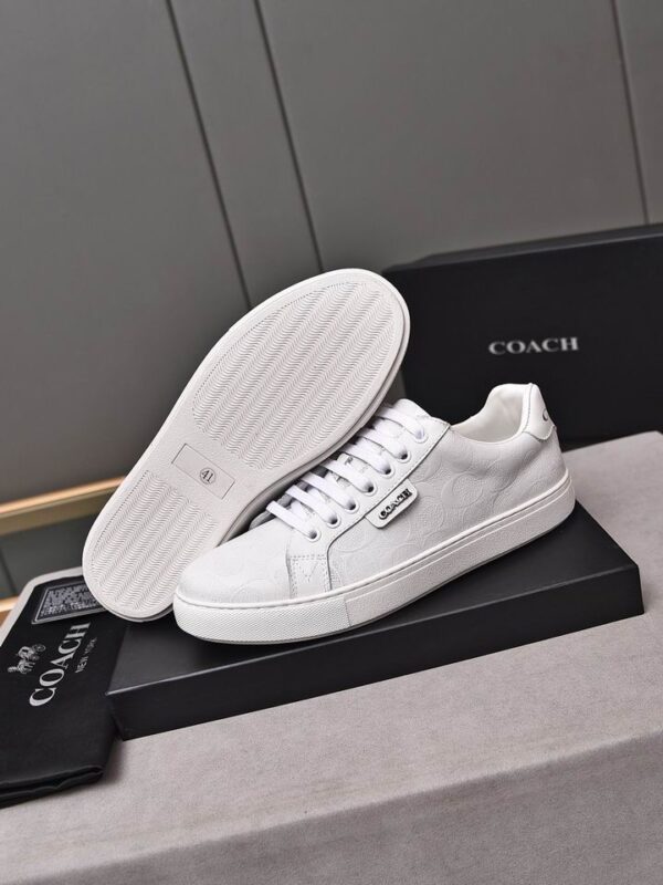 Coach White Leather Low-Top Sneakers - Image 6