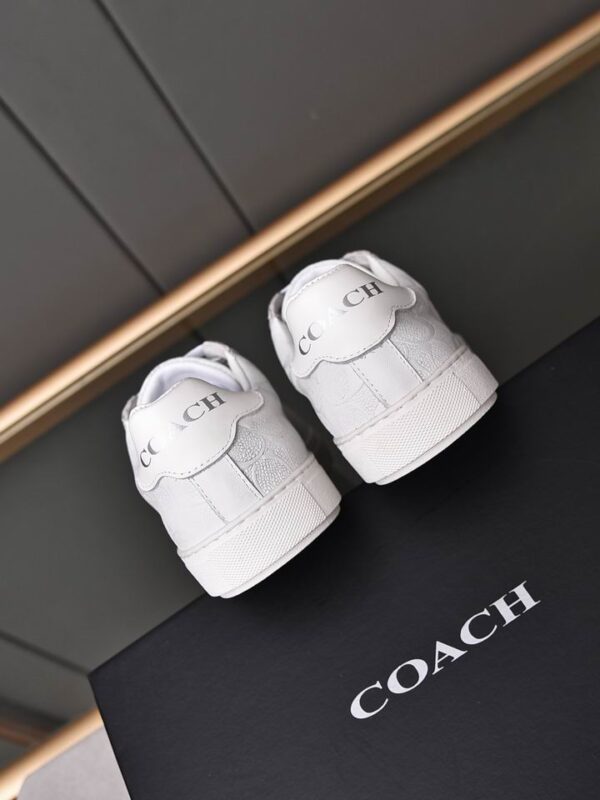 Coach White Leather Low-Top Sneakers - Image 5