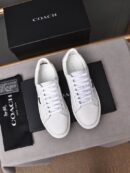 Coach White Leather Low-Top Sneakers