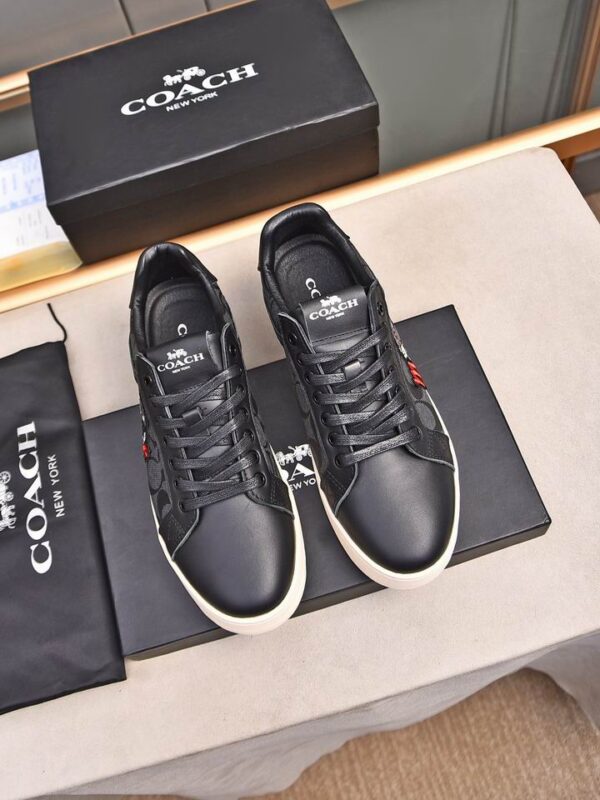 Coach X Disney Black Leather Low-Top Sneakers - Image 2