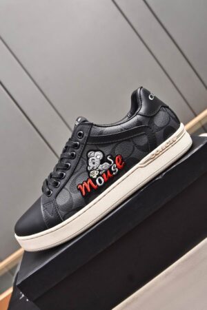 Coach X Disney Black Leather Low-Top Sneakers
