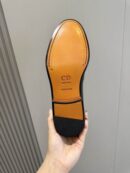 Dior Black Embossed Croco Leather Loafers