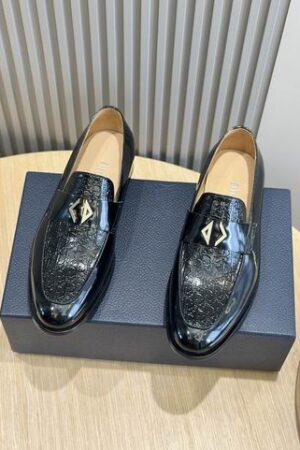 Dior Black Leather Penny Loafers