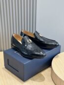 Dior Black Leather Penny Loafers