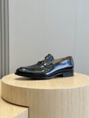 Dior Black Leather Penny Loafers