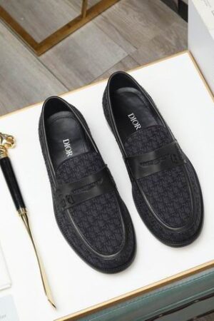 Dior Granville Black Oblique Jacquard Loafers