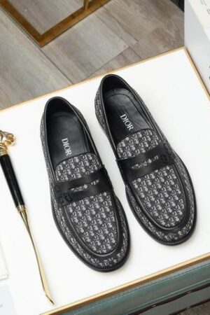 Dior Granville Grey Leather Loafers