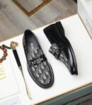 Dior Granville Loafers in Black and Grey Oblique Jacquard