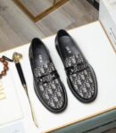 Dior Granville Loafers in Black and Grey Oblique Jacquard
