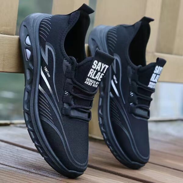 Dynamic Side Design Knit Strap Sneakers - Modern Style