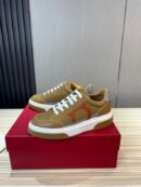 Ferragamo Men's Brown Leather Casual Sneakers