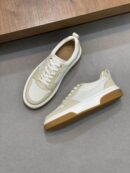 Ferragamo Men's Cream Low-Top Sneakers with Gum Sole