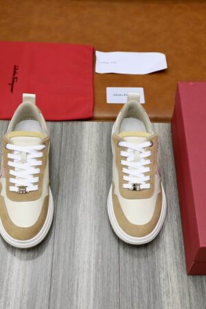 Ferragamo Men's Multi-Tone Gancini Lace-Up Sneakers