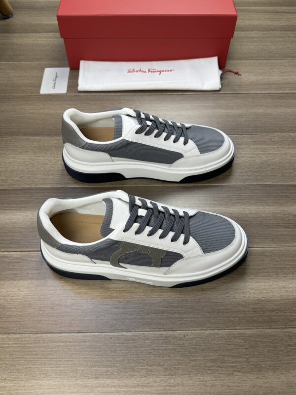 Ferragamo Men's Designer Two-Tone Gancini Sneakers - Image 2