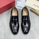 Classic Black Leather Penny Loafers (Shiny Finish)