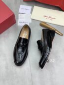 Classic Black Leather Penny Loafers (Shiny Finish)