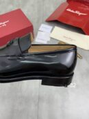Classic Black Leather Penny Loafers (Shiny Finish)