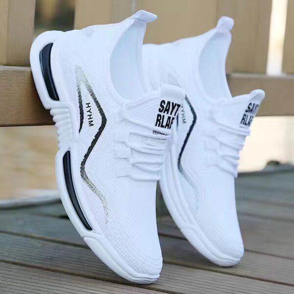 Flowing Design Knit Strap Sneakers - Modern Style - Image 3