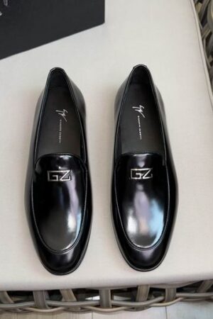 Giuseppe Zanotti Black Patent Leather GZ Logo Loafers