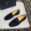 Giuseppe Zanotti Black Suede GZ Logo Loafers