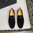 Giuseppe Zanotti Black Velvet GZ Logo Loafers