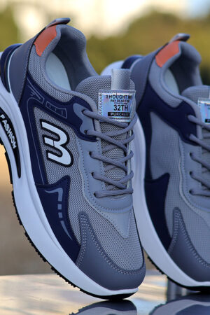 Graphic "3" Fashion Sneakers - Stylish Colorways
