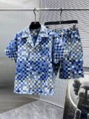 Louis Vuitton Checkered Monogram Shirt & Shorts Set