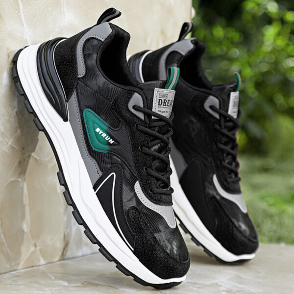 Athletic Fashion Sneakers - Lace-Up with Color Accents.