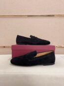 Classic Black Suede Penny Loafers