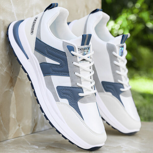 Modern Casual Lace-Up Sneakers - White with YYA Logo. - Image 2