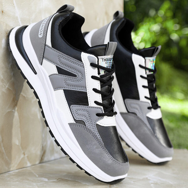 Modern Casual Lace-Up Sneakers - White with YYA Logo.