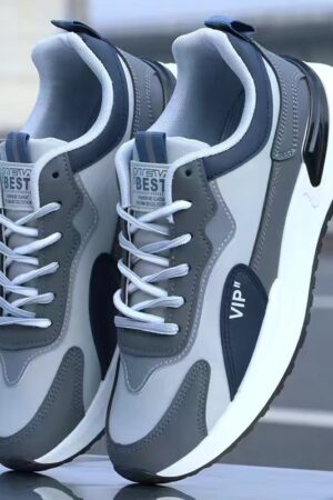 Modern Casual Sneakers - White, Gray & Black Options.