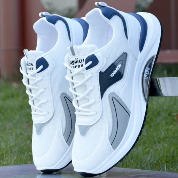 Modern Color-block Sneakers - Black, White & Green - Image 3